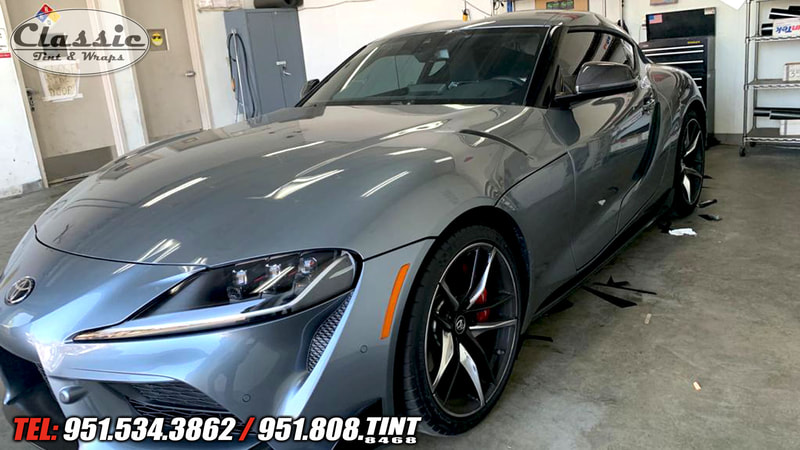 ​Toyota Supra window tint job done at Classic Tint and Wraps in Corona.
2021 Supra with full ceramic 20% Insulant IR.